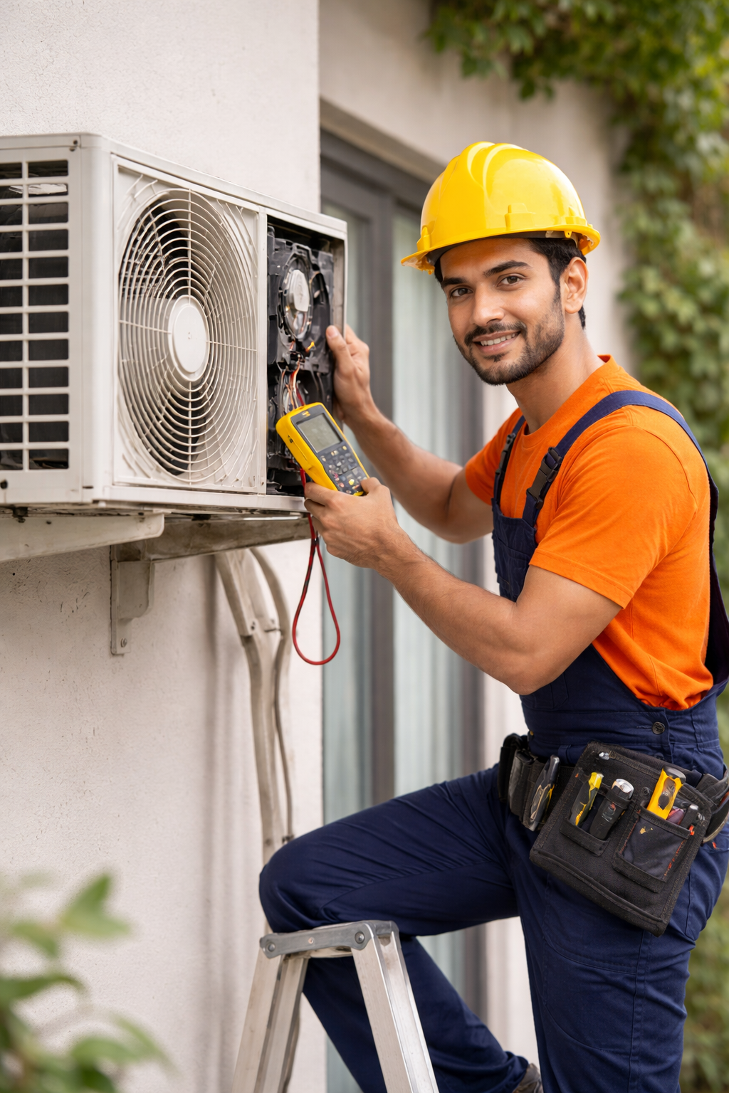 Sri Balaji Techno certified technicians working on home appliances